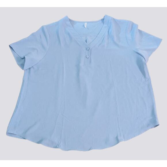 Anydoll Women's Blue Lightweight V-Neck Blouse - XL - Picture 1 of 4